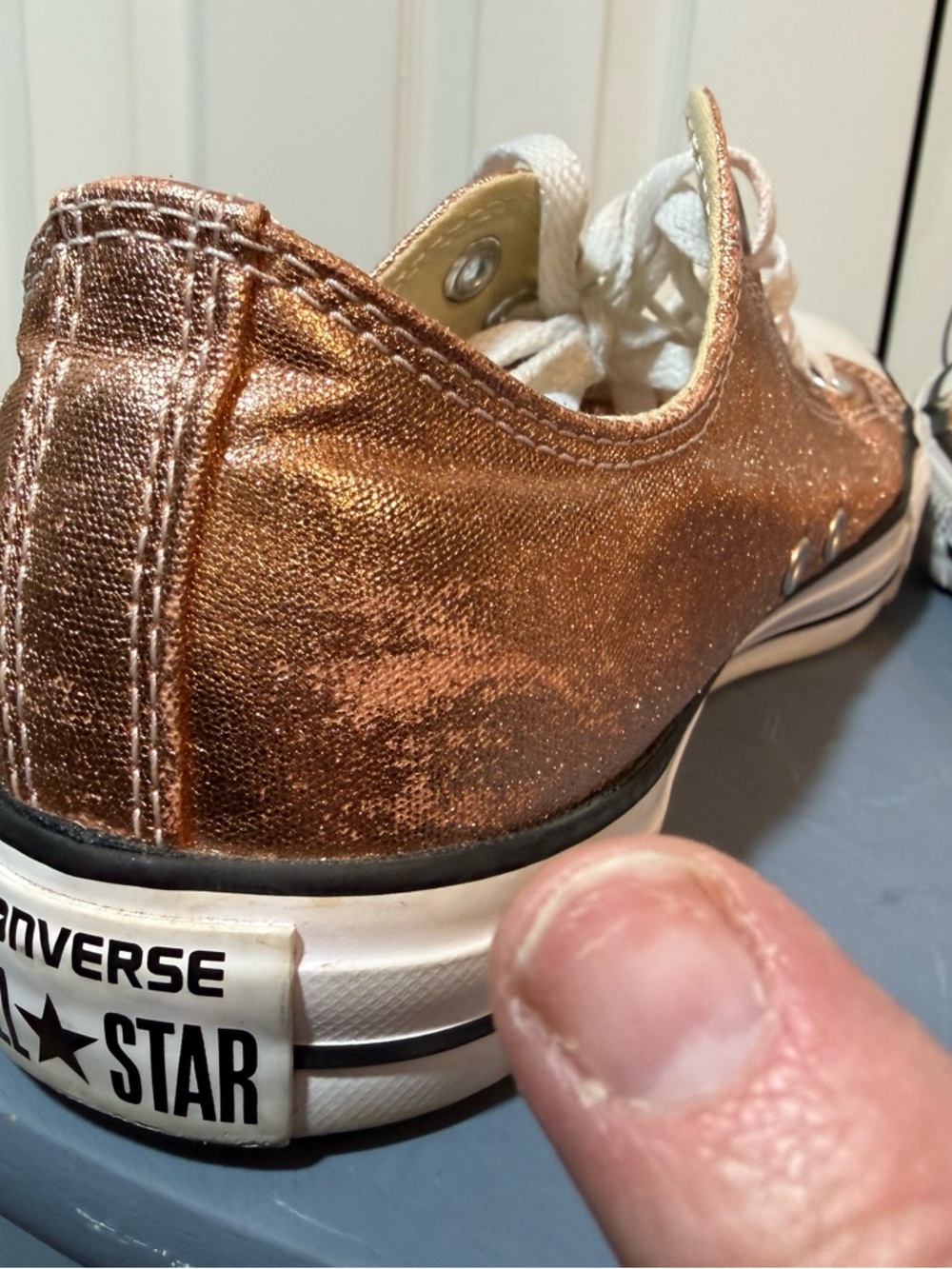 Converse Metallic Rose gold Low Top Sneakers 10W - Picture 5 of 8